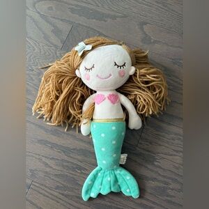 Earth Nymph Toy Doll Stuffed Plush Mimi the Mermaid Toy 14" yarn hair